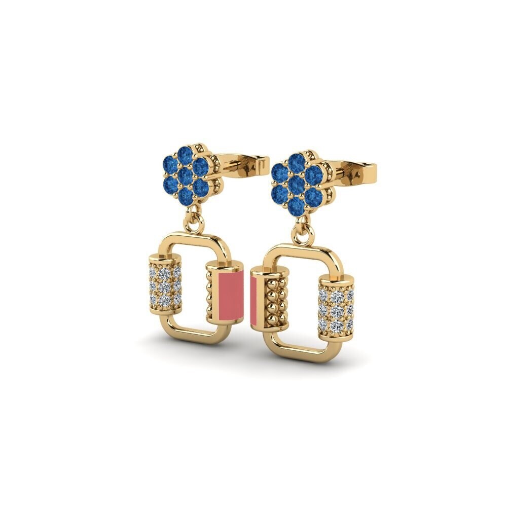 Dark Blue Zirconia Kid's Earring Nacho