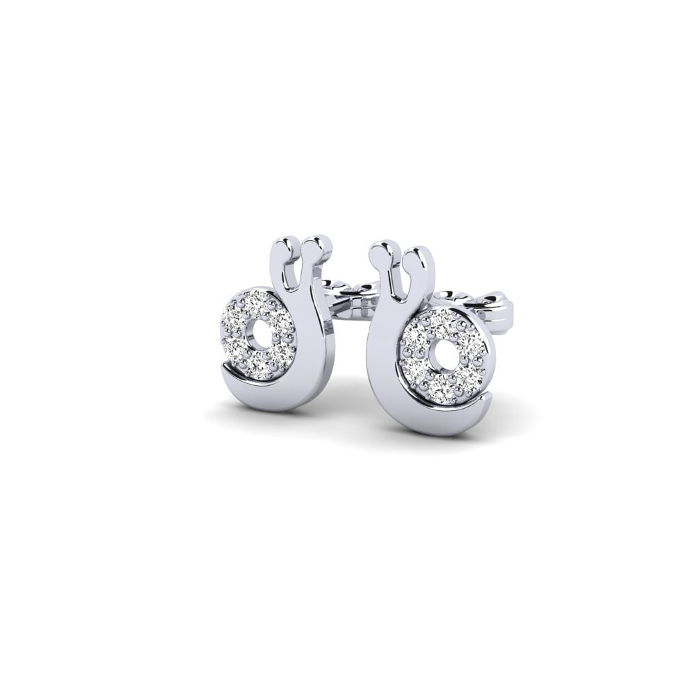 18k White Gold Moissanite Kid's Earring Orbitten