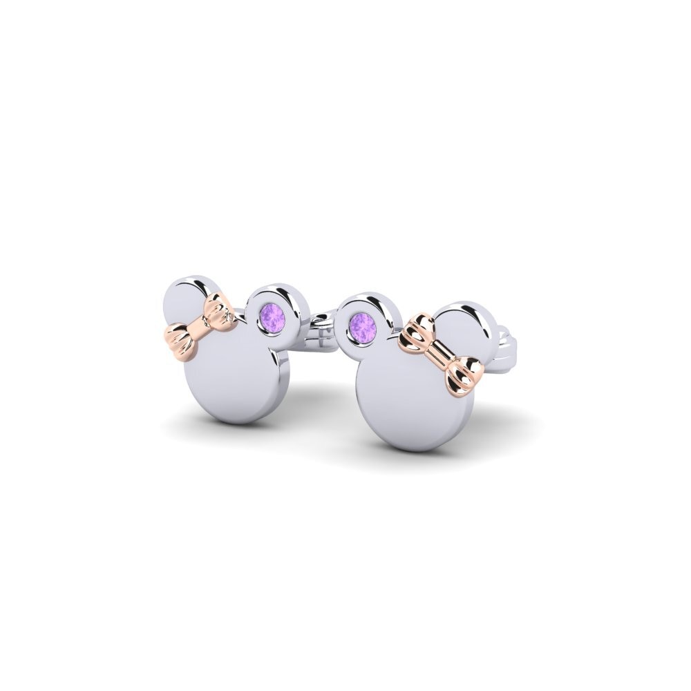 14k White & Rose Gold Amethyst Kid's Earring Shappir