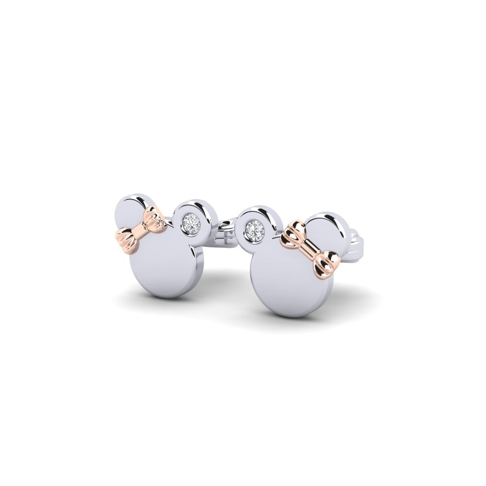 14k White & Rose Gold Lab Grown Diamond Kid's Earring Shappir