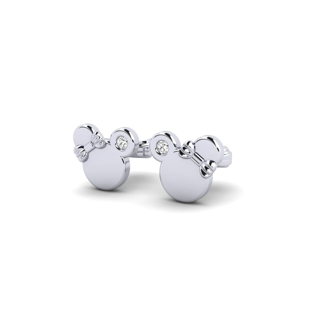 18k White Gold Moissanite Kid's Earring Shappir