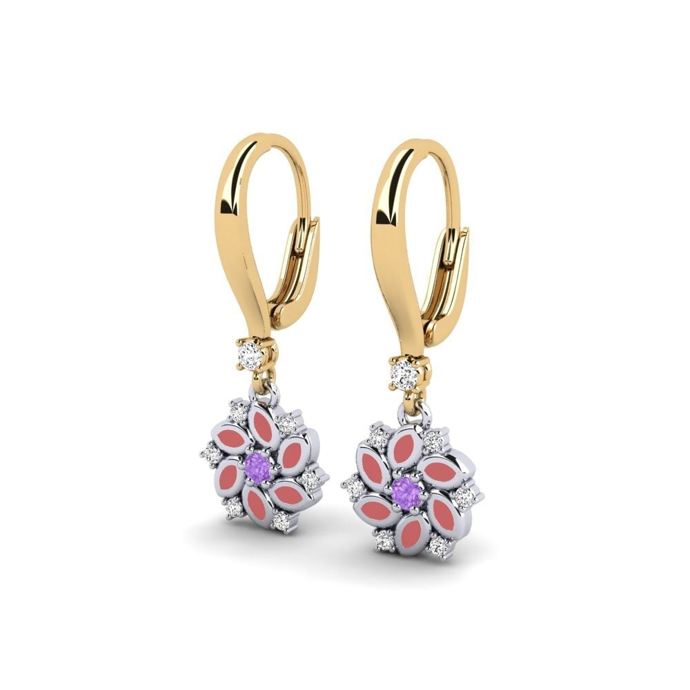 14k Yellow & White Gold Amethyst Kid's Earring Watigen