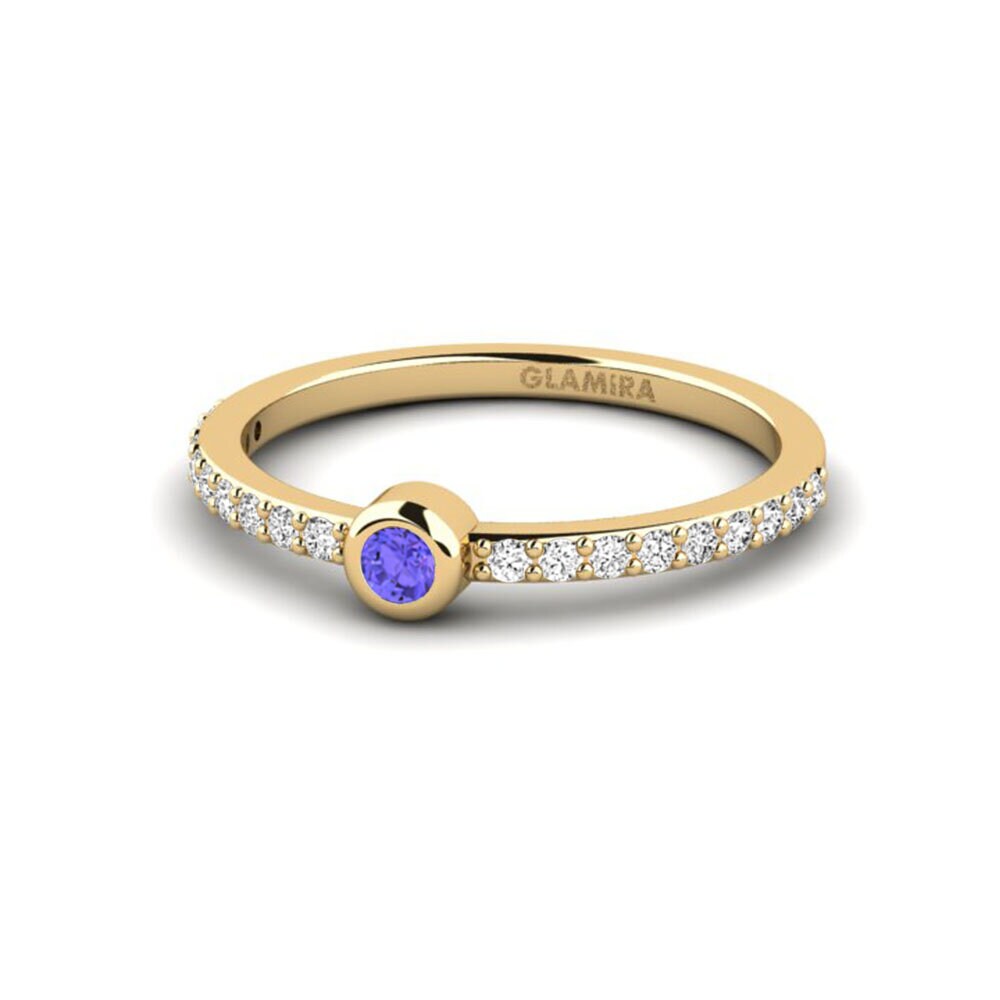 18k Oro Amarillo Tanzanita Anillo de compromiso Vranje