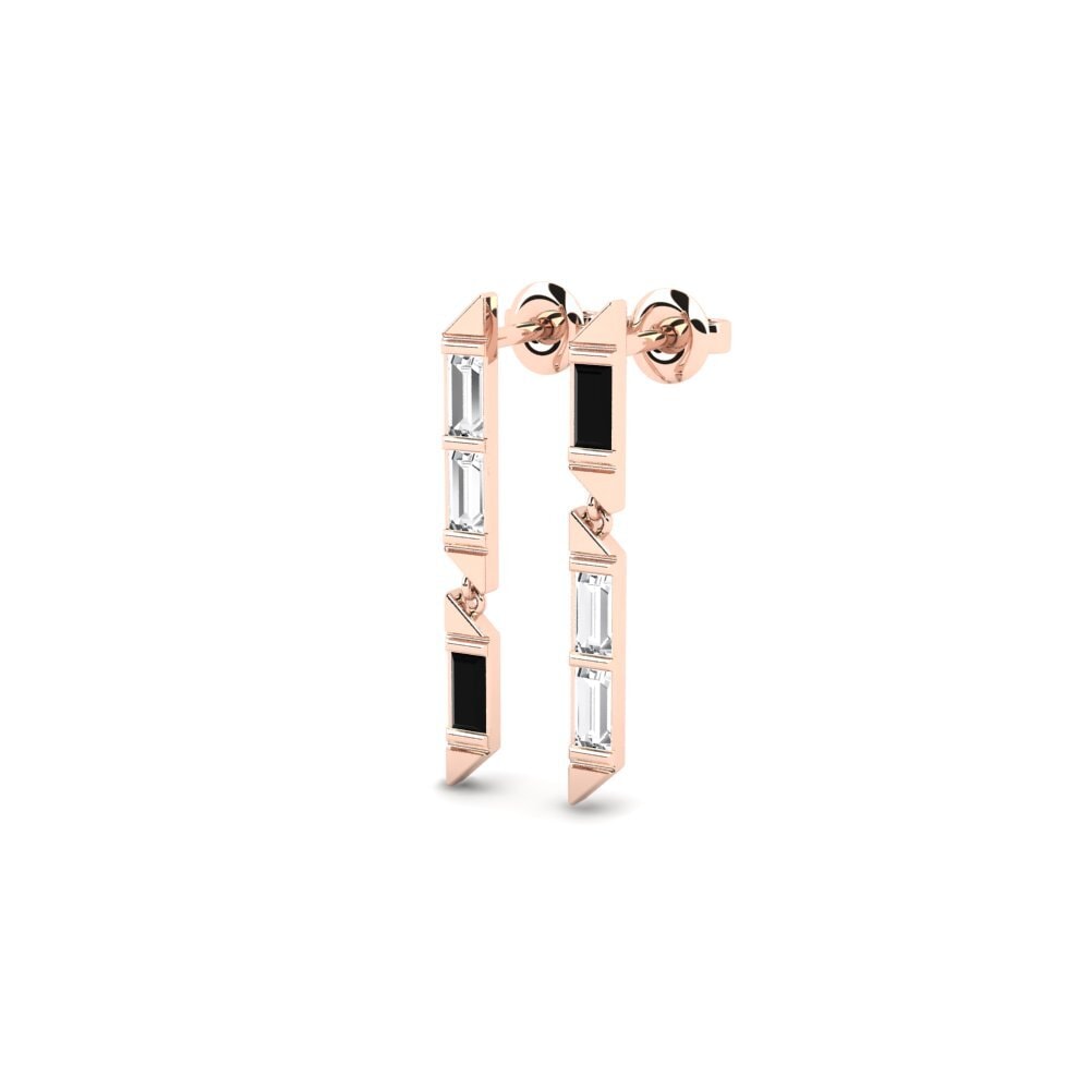 14k Rose Gold Black Sapphire Women's Earring Genormica