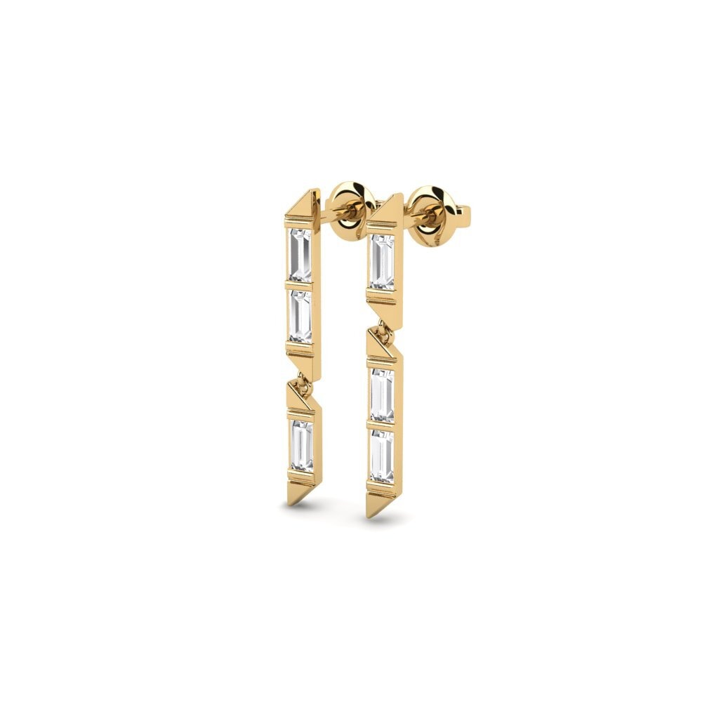 14k Oro Amarillo Pendiente de mujer Genormica