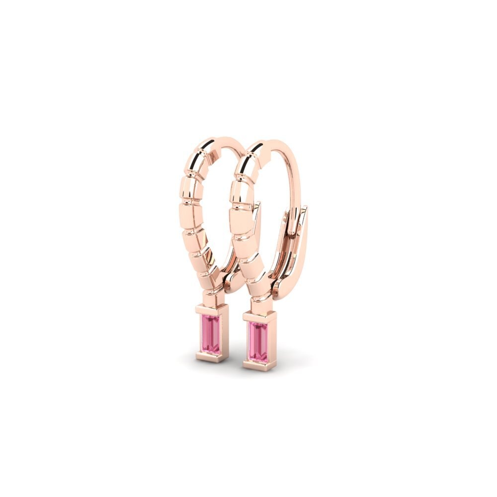 14k Rose Gold Pink Sapphire Women's Earring Gournia