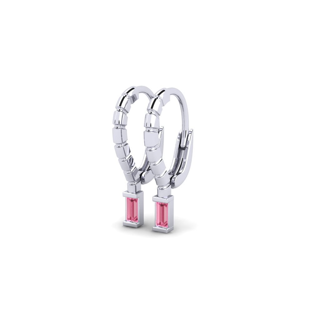 950 Platinum Pink Sapphire Women's Earring Gournia