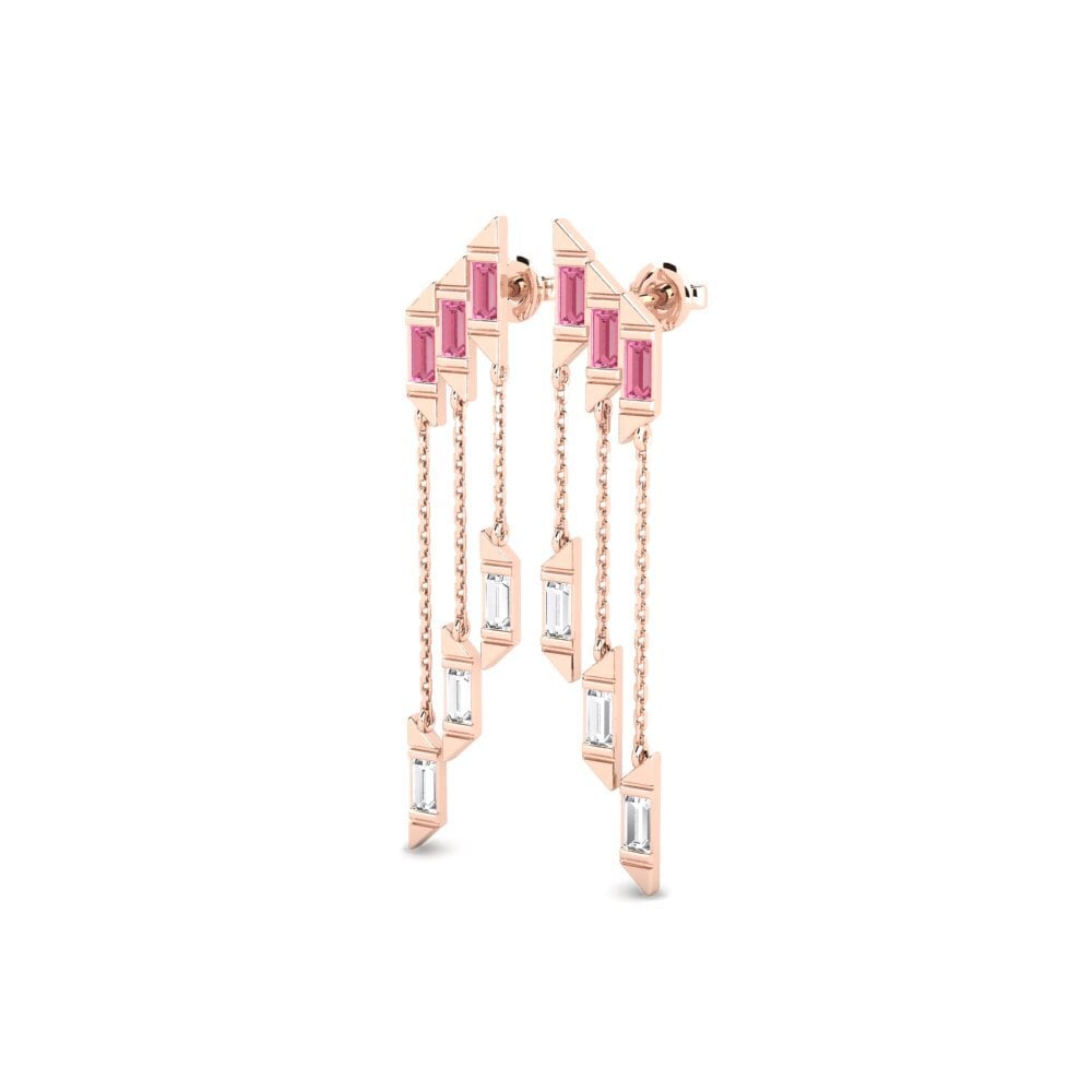 14k Rose Gold Pink Sapphire Women's Earring Granoso