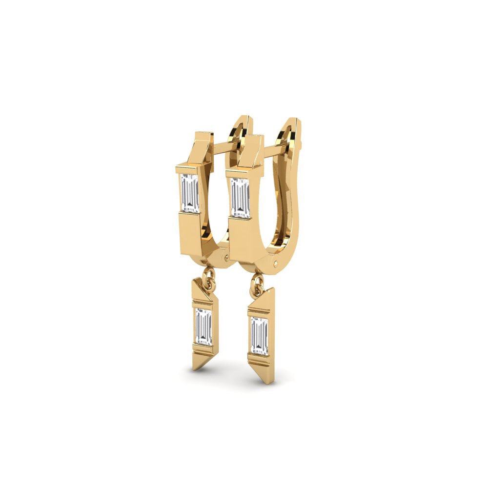 14k Oro Amarillo Pendiente de mujer Hmuhtheih