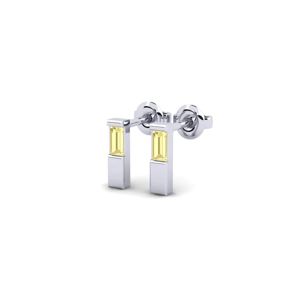 Yellow Sapphire Women's Earring Hunkalove - A