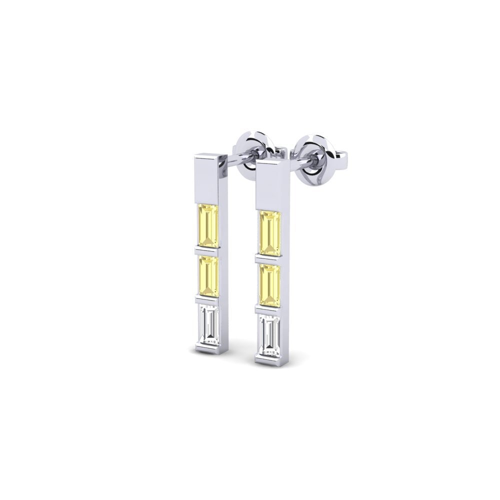 Yellow Sapphire Women's Earring Hunkalove - B