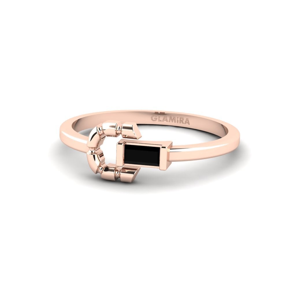 14ct Rose Gold Black Onyx Engagement Ring Hyrome