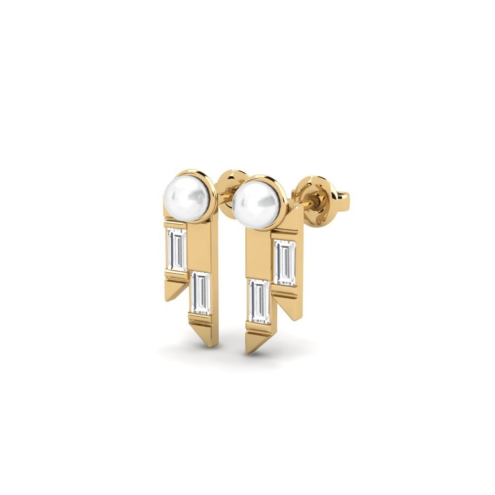 14k Oro Amarillo Pendiente de mujer Ikiosak