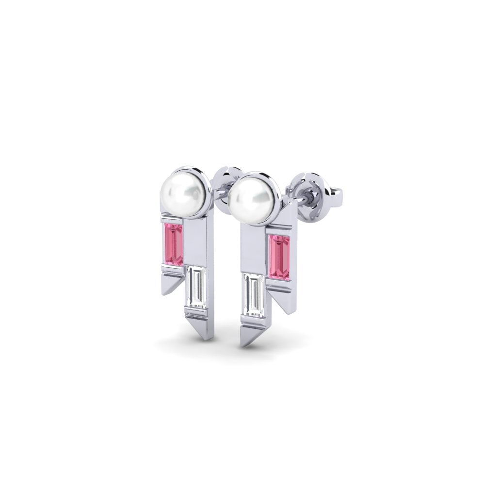 Pink Sapphire Women's Earring Ikiosak