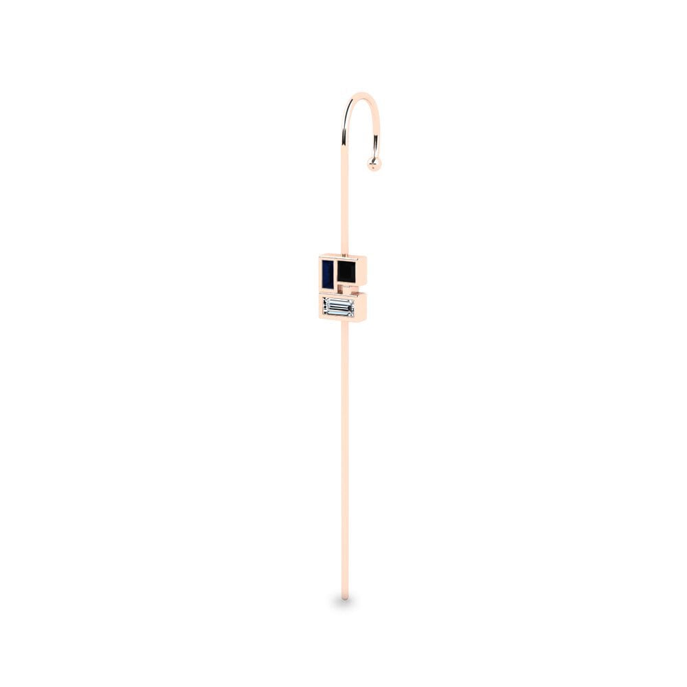 14k Rose Gold Black Sapphire Ear Piercing Jabor