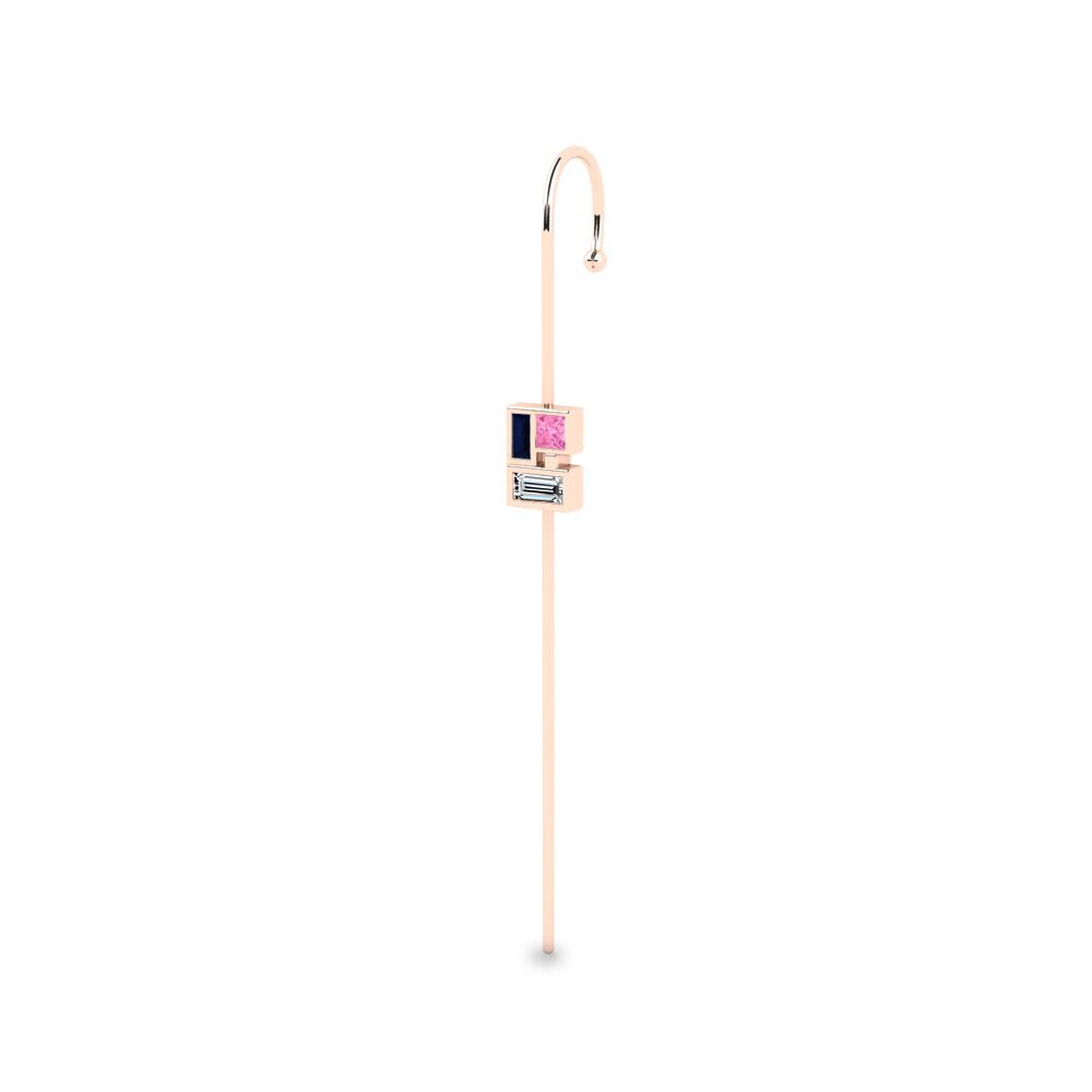 14k Rose Gold Pink Sapphire Ear Piercing Jabor