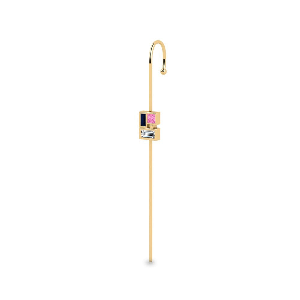 Pink Sapphire Ear Piercing Jabor