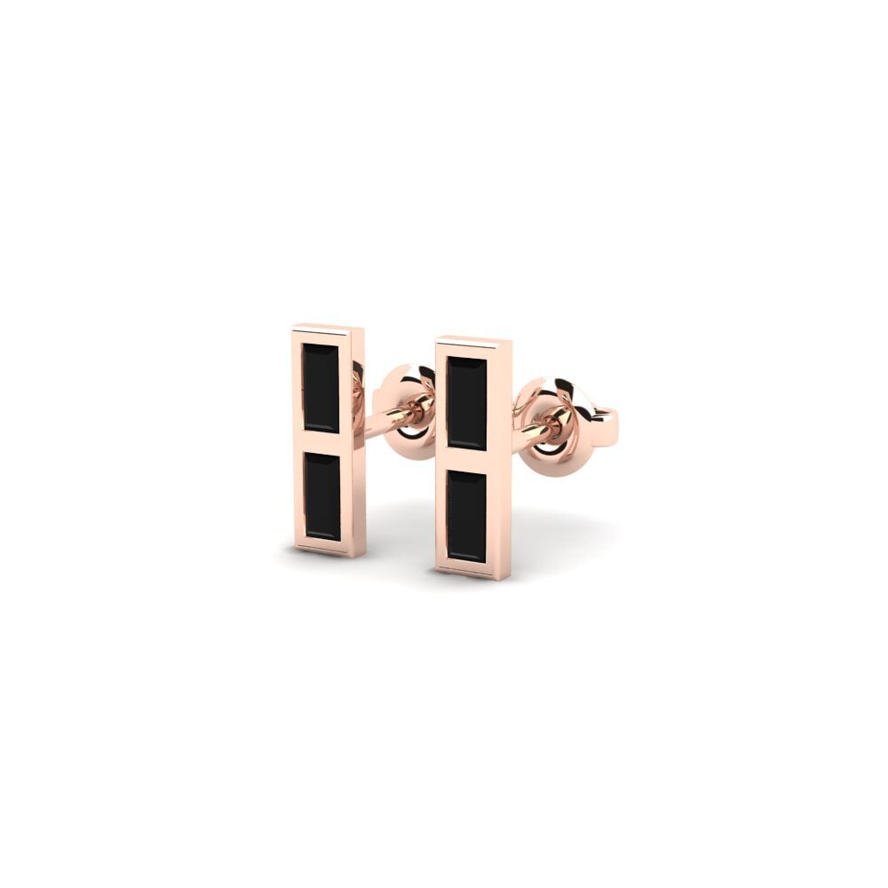 14k Rose Gold Black Sapphire Women's Earring Khahla