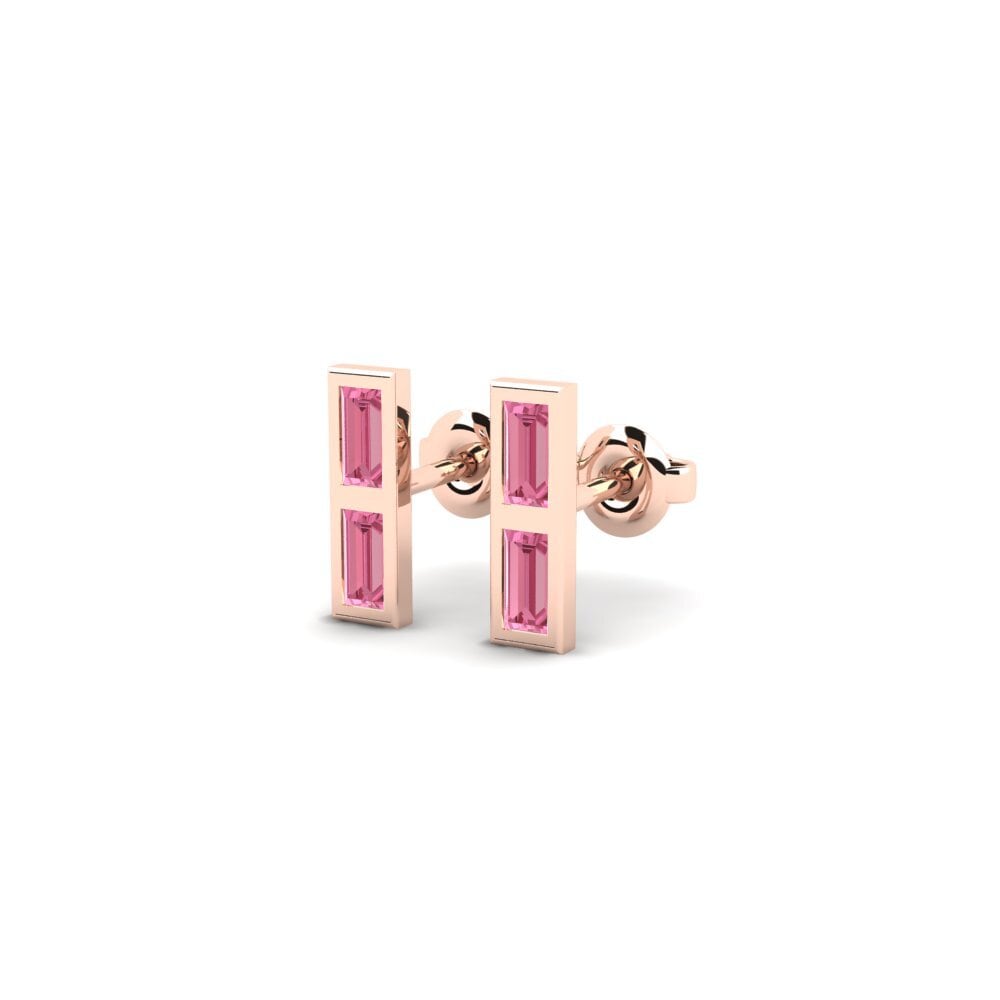 14k Rose Gold Pink Sapphire Women's Earring Khahla