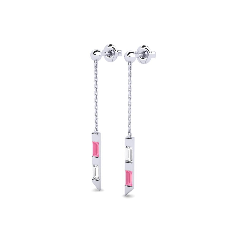 Pink Sapphire Women's Earring Lignes