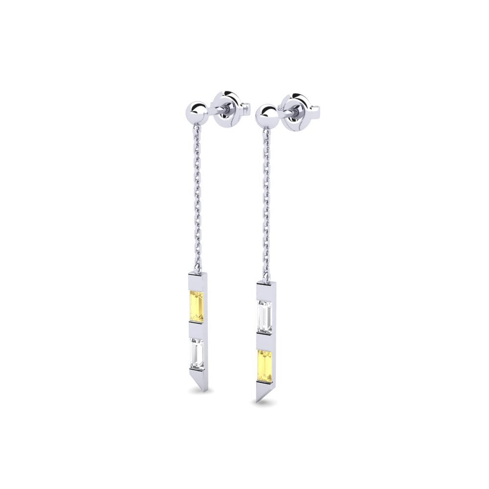 Yellow Sapphire Women's Earring Lignes