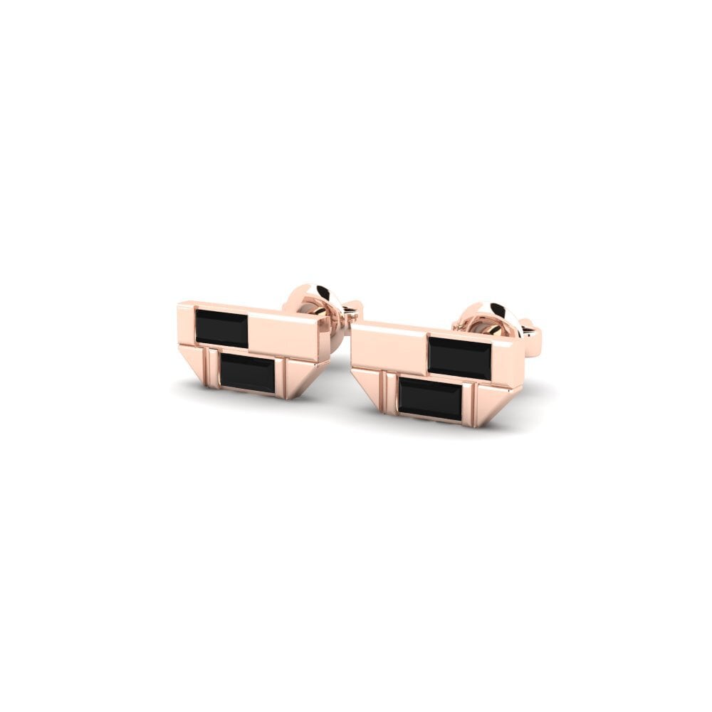 14k Rose Gold Black Sapphire Women's Earring Loremipsum