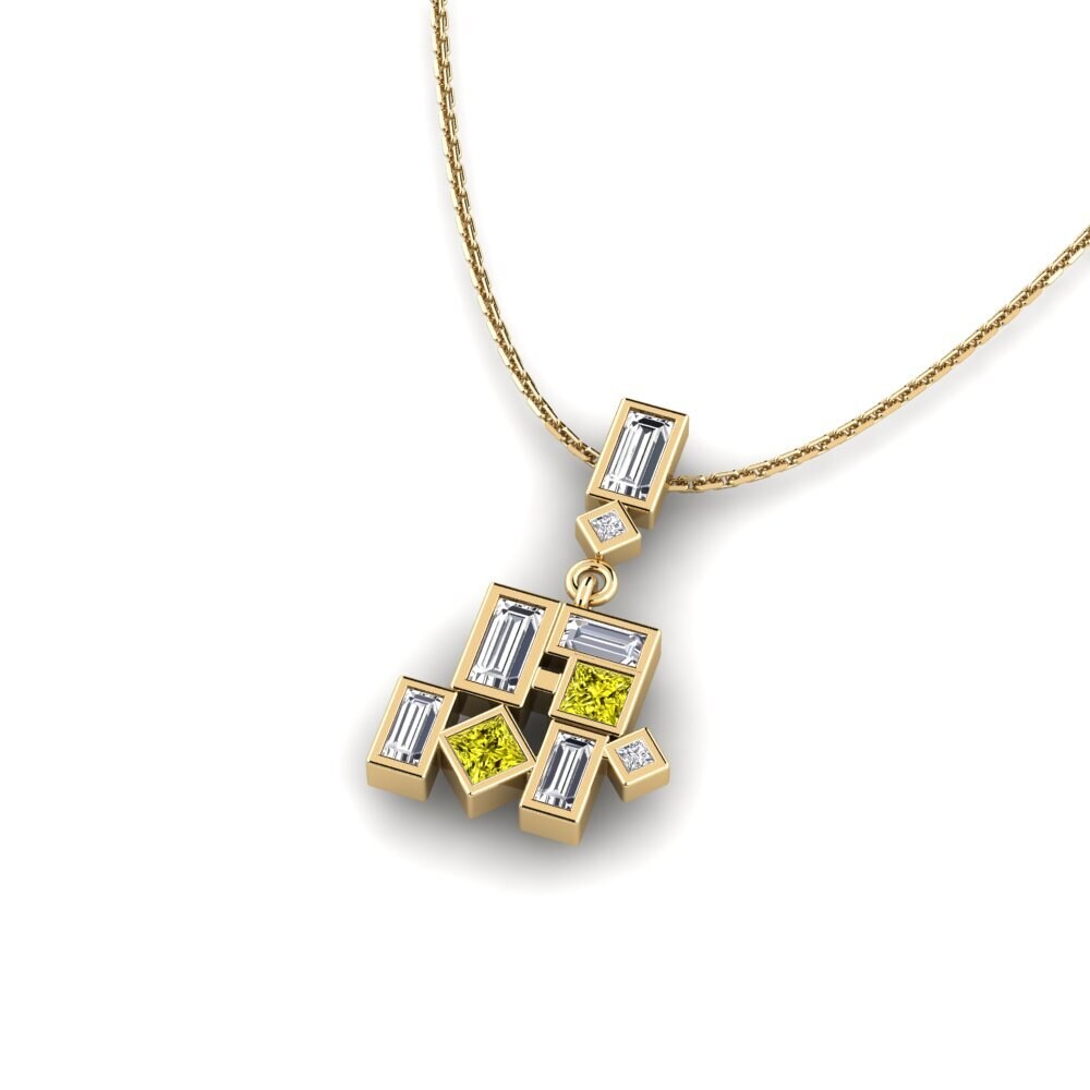 Diamante Amarillo Colgante de Mujer Luchenza