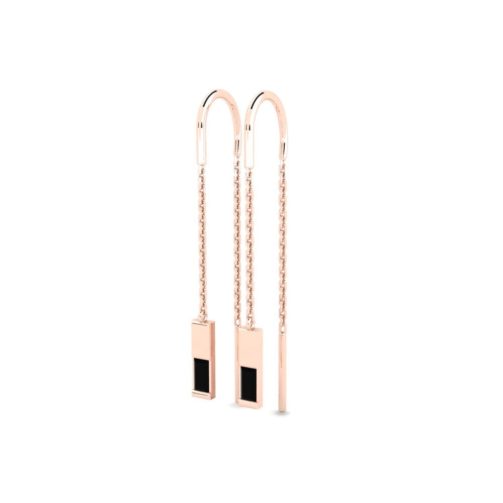 14k Rose Gold Black Sapphire Women's Earring Mistyeyes