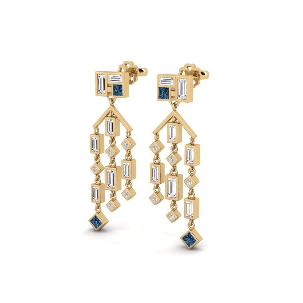 Diamante Azul Brincos Feminino Mponela