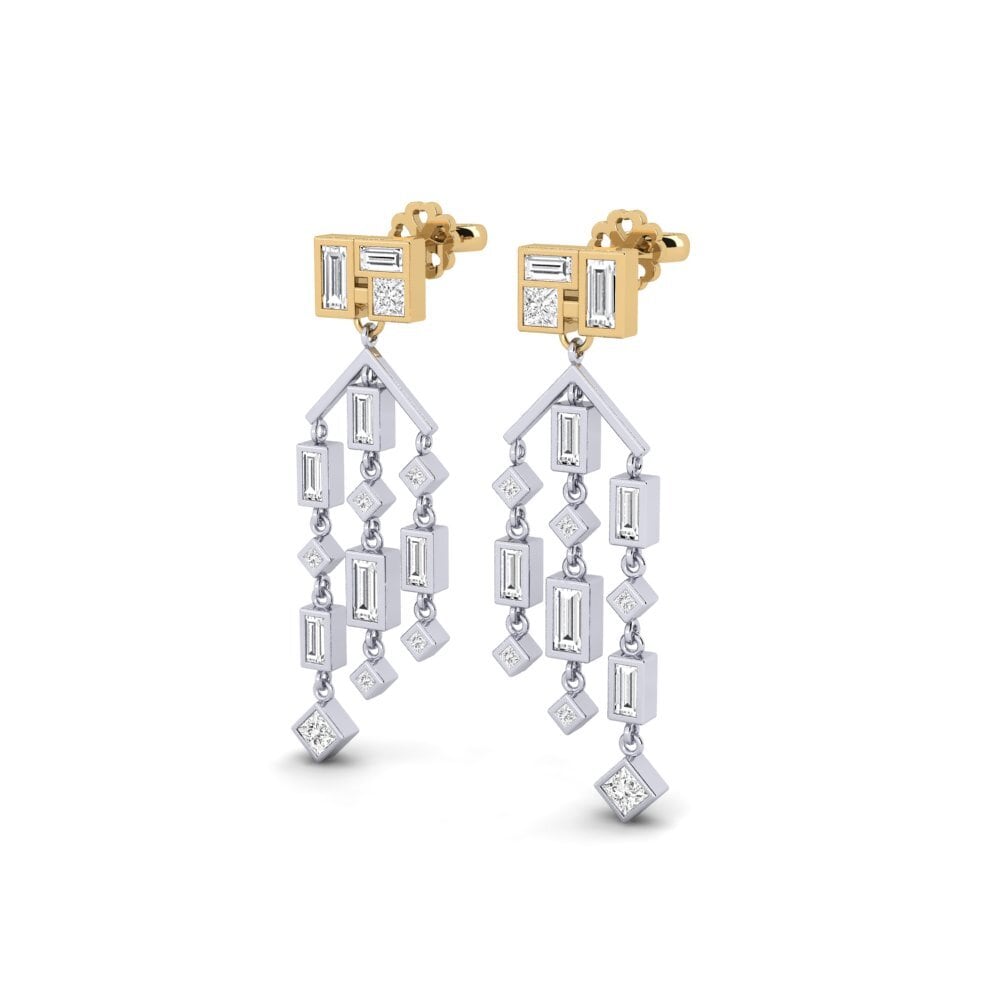 14k White & Yellow Gold Women's Earring Mponela