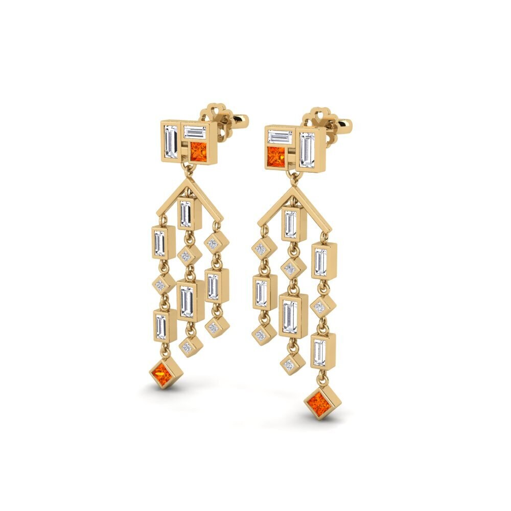Orange Sapphire Women's Earring Mponela