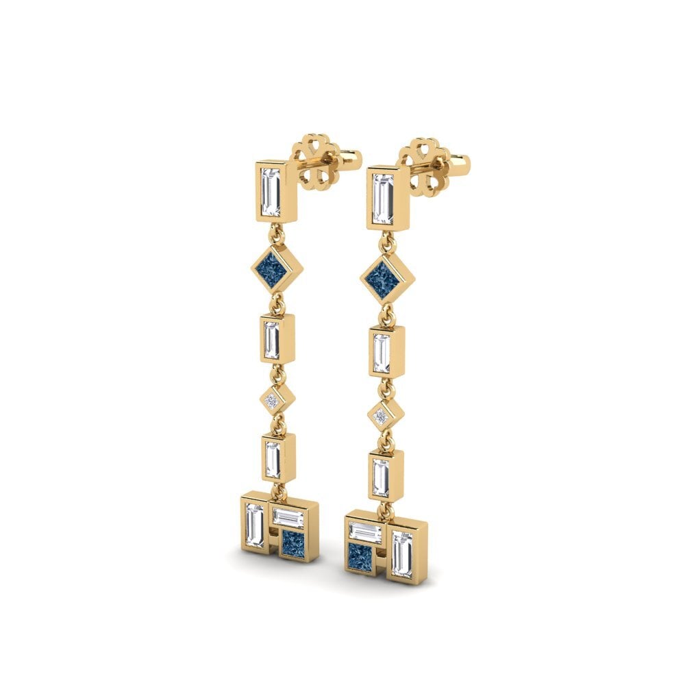 Diamante Azul Brincos Feminino Mulanje