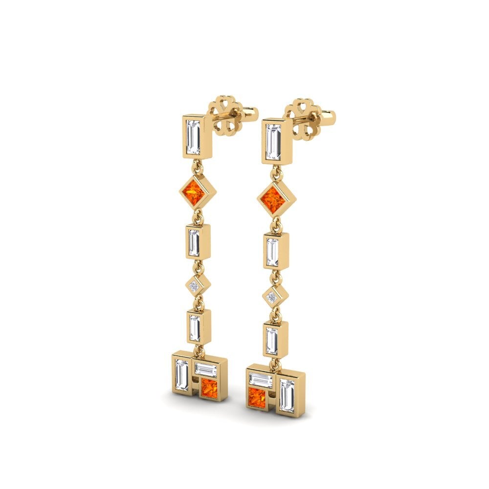 Orange Sapphire Women's Earring Mulanje