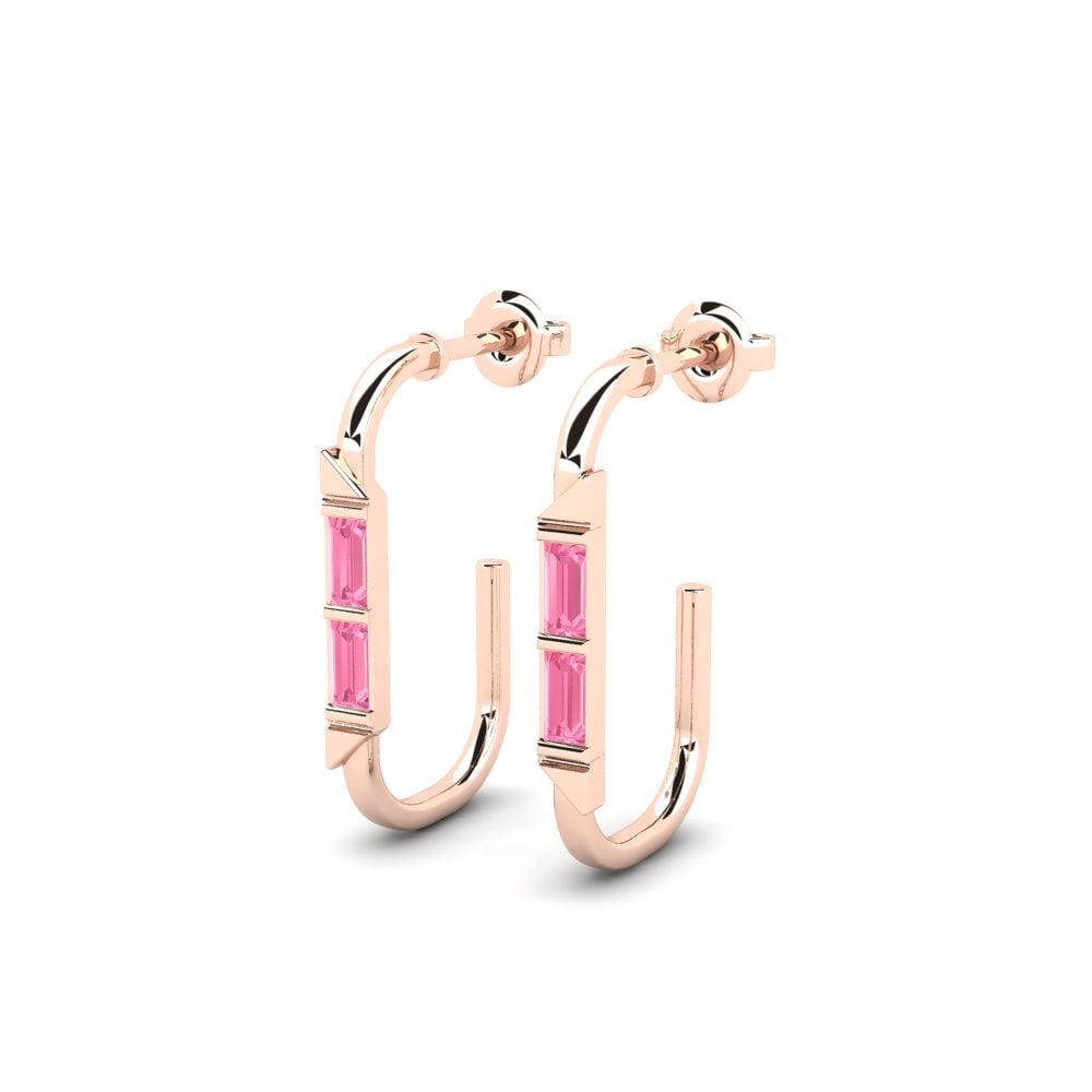 14k Rose Gold Pink Sapphire Women's Earring Nimmit