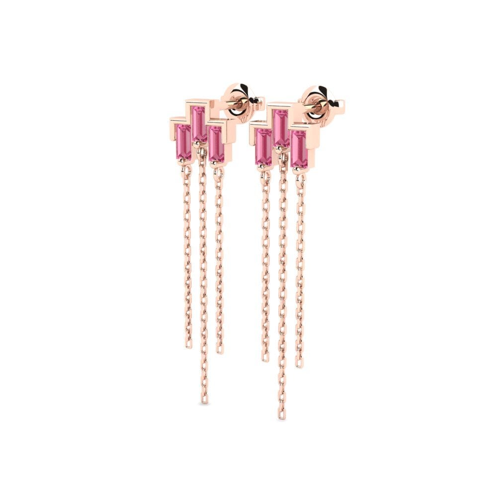14k Rose Gold Pink Sapphire Women's Earring Phenomenon