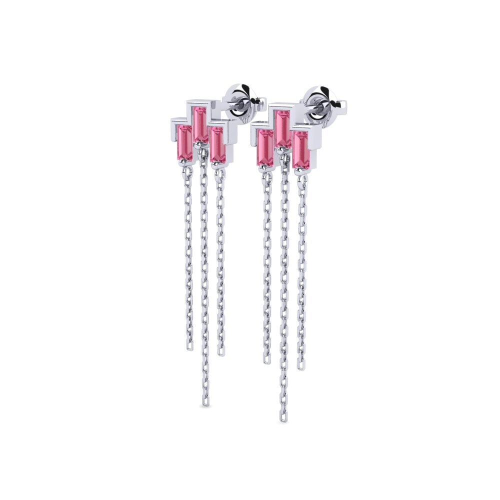 950 Platinum Pink Sapphire Women's Earring Phenomenon
