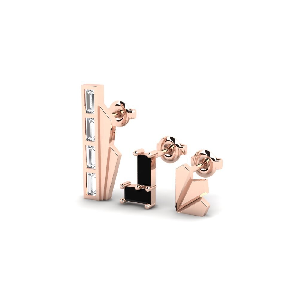 14k Rose Gold Black Sapphire Women's Earring Priority