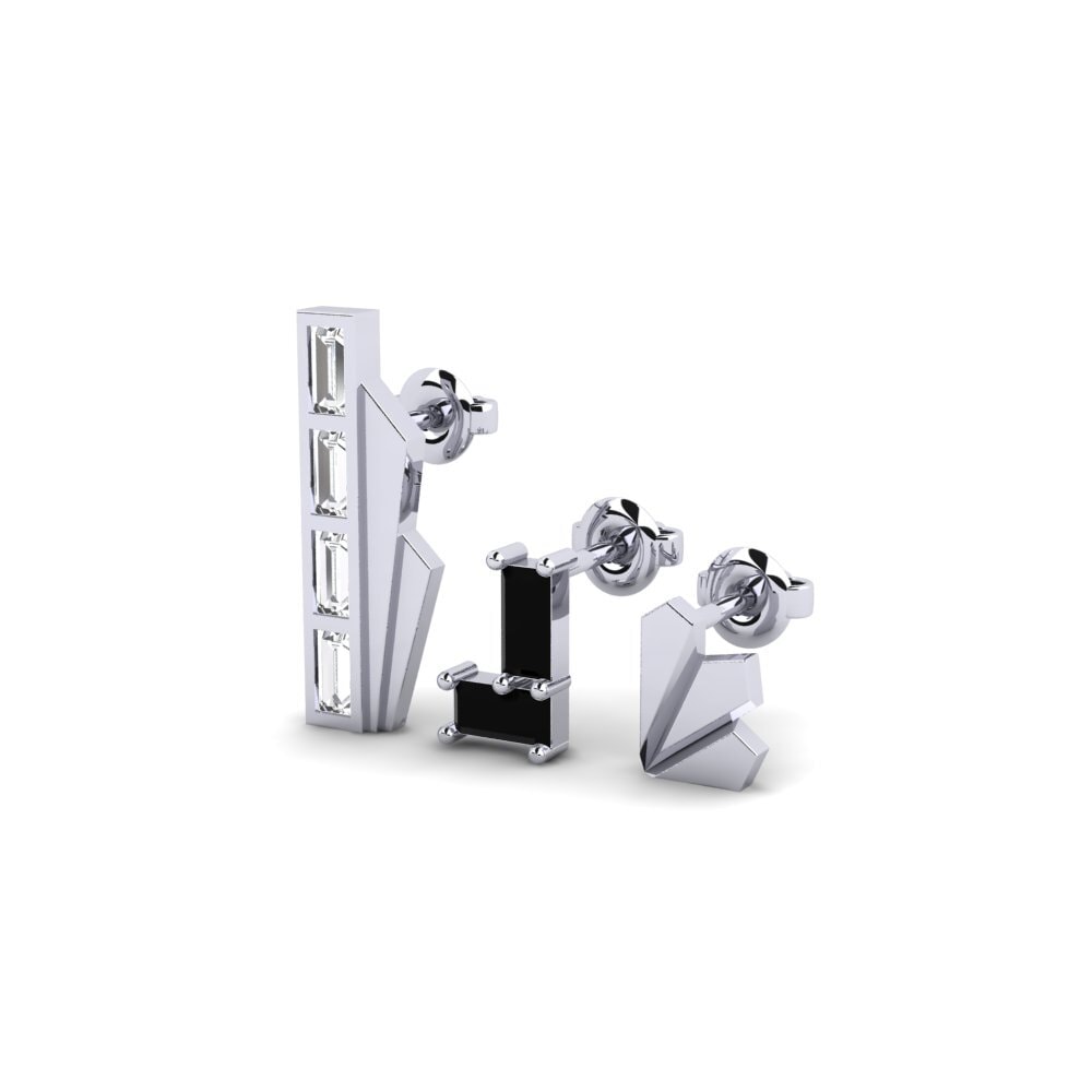 9k White Gold Black Sapphire Women's Earring Priority