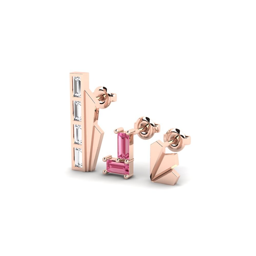 14k Rose Gold Pink Sapphire Women's Earring Priority
