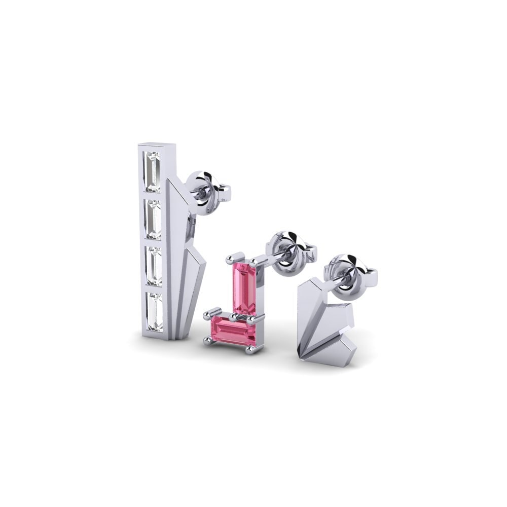 950 Platinum Pink Sapphire Women's Earring Priority