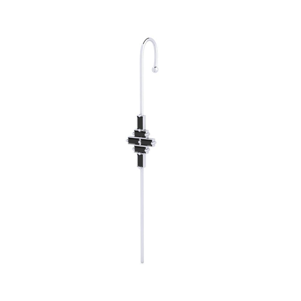 9k White Gold Black Sapphire Ear Piercing Prohibitive