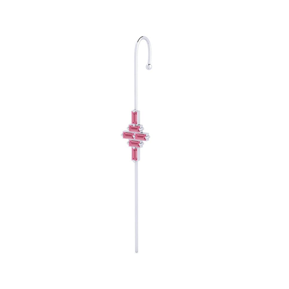 950 Platinum Pink Sapphire Ear Piercing Prohibitive