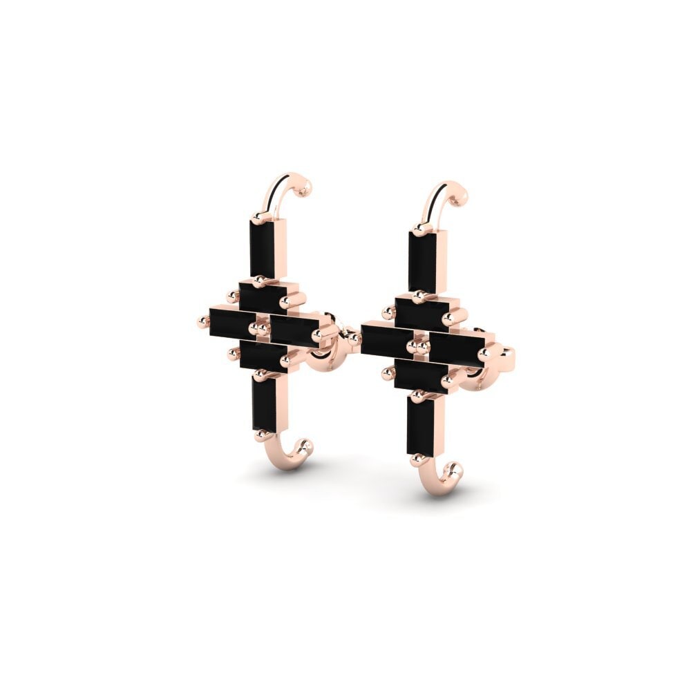 14k Rose Gold Black Sapphire Women's Earring Appreciably
