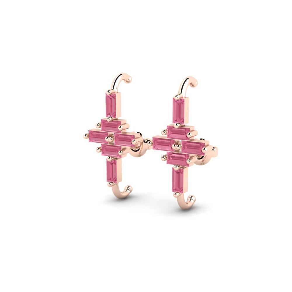 14k Rose Gold Pink Sapphire Women's Earring Appreciably