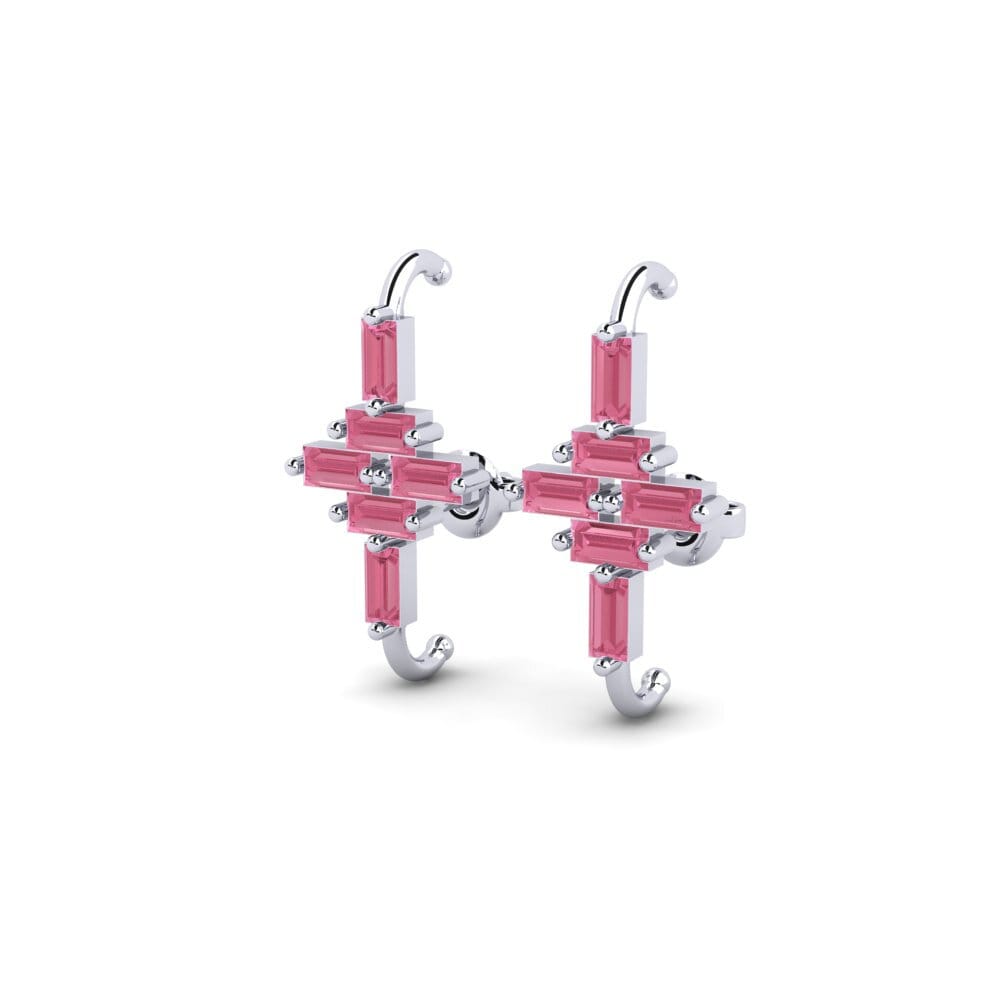 950 Platinum Pink Sapphire Women's Earring Appreciably