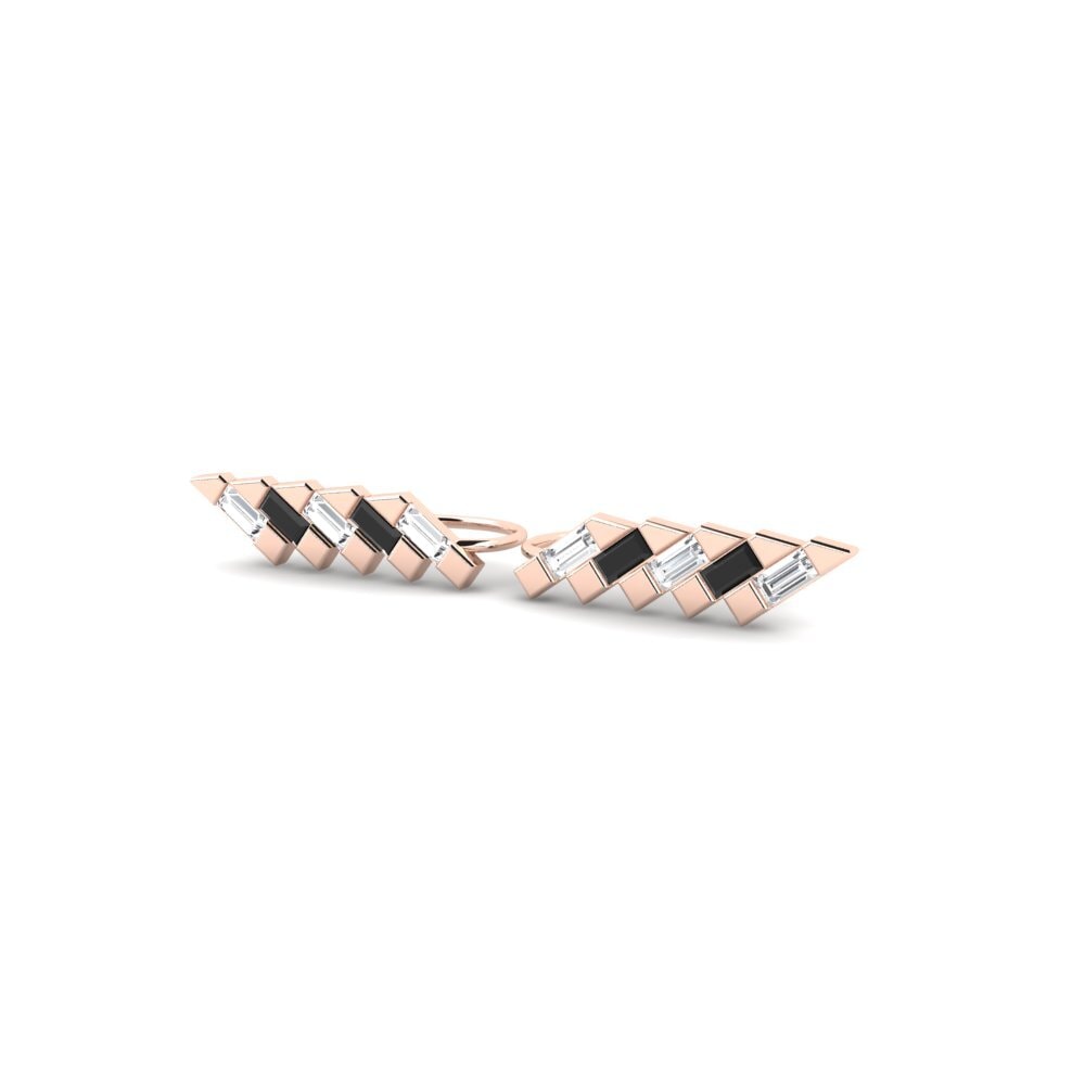 14k Rose Gold Black Sapphire Women's Earring Bokamoso