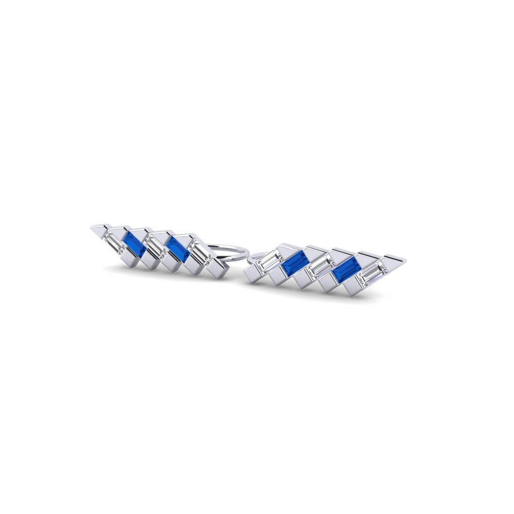 Zircônia azul escuro Brincos Feminino Bokamoso