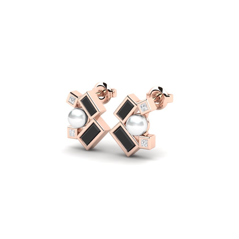 14k Rose Gold Black Sapphire Women's Earring Chitipa