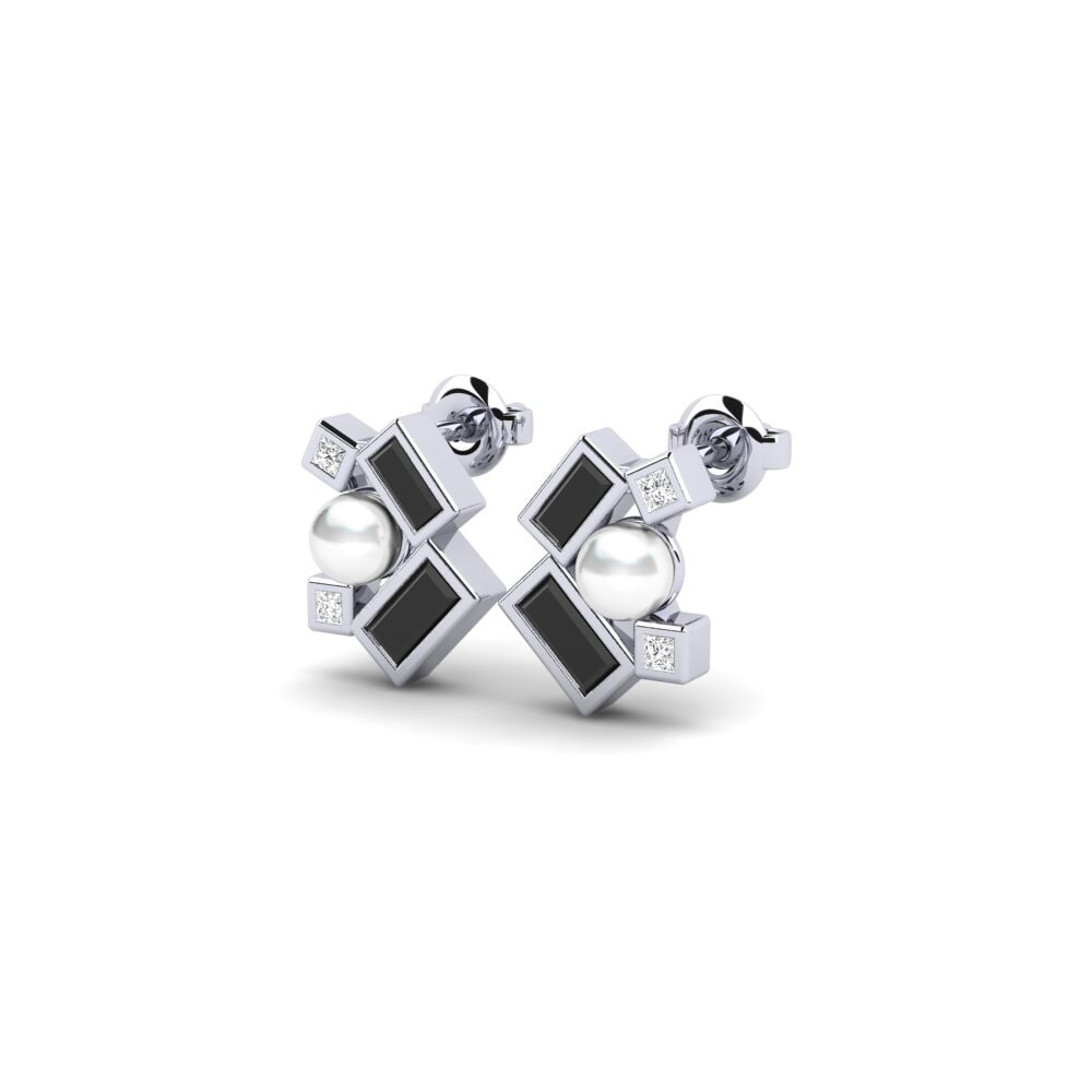 9k White Gold Black Sapphire Women's Earring Chitipa