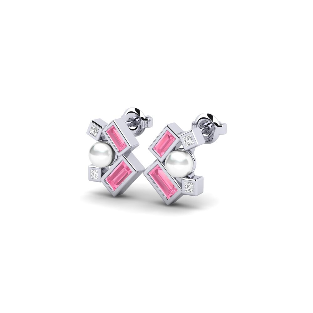 950 Platinum Pink Sapphire Women's Earring Chitipa